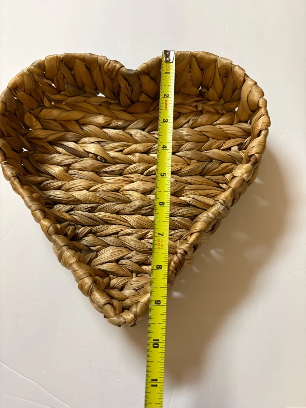 Handwoven Heart-Shaped Decorative Basket - Natural Tan